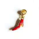 Red Heel  European Bead Charm 18kt of Gold Plated