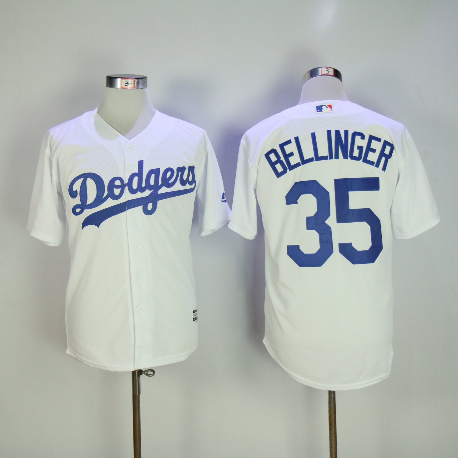 Men's Los Angeles Dodgers 35 Cody Bellinger Majestic White Cool Base Player Jersey