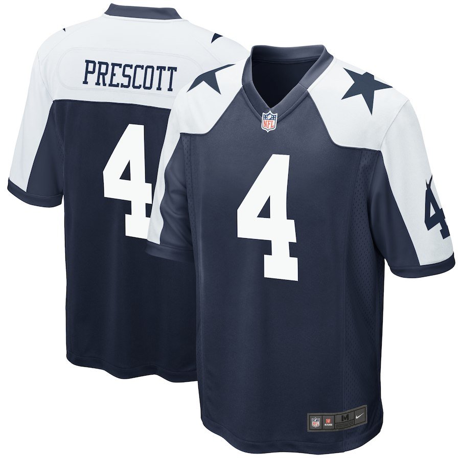 2018 Men's Dallas Cowboys #4 Dak Prescott Game Jersey