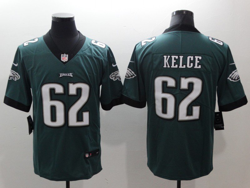 2018 Mens Philadelphia Eagles 62 Jason Kelce Game Jersey