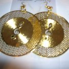 Music Note Earrings - color Gold