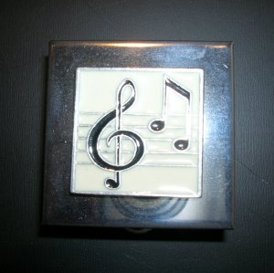 Compact Case with Mirror- Music Note Theme