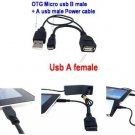 USB Male to USB A Female USB 2.0 Power Supply OTG Host Data Y Splitter Cable