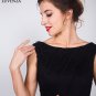 Black Tulle Formal Evening Dress with Blue and Red Butterfly Appliqué