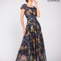 Black Floral Chiffon Maxi Dress with Muti-Color Floral Print