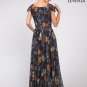 Black Floral Chiffon Maxi Dress with Muti-Color Floral Print