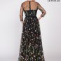 Black Tulle Floor Length Dress with Colorful Floral Embroidery