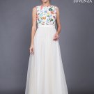 Vintage Style Tulle Evening Gown with Multi-Color Floral Embroidery on Bodice
