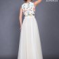Vintage Style Tulle Evening Gown with Multi-Color Floral Embroidery on Bodice