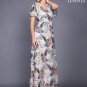 Nude Pink Floral Embroidered Organza Lace Floor Length Evening Dress