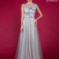 Cap Sleeved Floor Length Tulle Grey Prom Dress with Rhinestone Embellishment