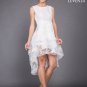 White Organza Hi Lo Hem Dress with Layered Skirt