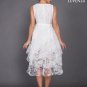 White Organza Hi Lo Hem Dress with Layered Skirt