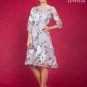 Light Gray Organza Aline Mini Dress with Three Quarter Sleeves