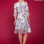 Light Gray Organza Aline Mini Dress with Three Quarter Sleeves