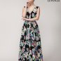 Sexy Open Back Multi-Color Neon Floral Print Floor Length Evening Dress