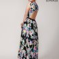 Sexy Open Back Multi-Color Neon Floral Print Floor Length Evening Dress