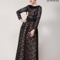 Vintage Style Black Maxi Length Evening Dress with Nude Lining