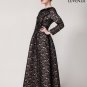 Vintage Style Black Maxi Length Evening Dress with Nude Lining