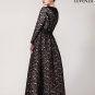 Vintage Style Black Maxi Length Evening Dress with Nude Lining