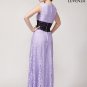 Fitted Stretchy Floral Lace Maxi Length Dress wit Wide Black Lace Band