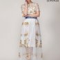 Floral Embroidered Organza Lace Light Blue Floor Length Maxi Dress