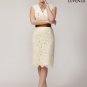 V Neck Short Floral Lace Cocktail Dress with Satin Waist Band