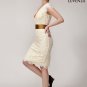 V Neck Short Floral Lace Cocktail Dress with Satin Waist Band