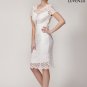 Retro Backless Floral Lace Knee Length Sheath Dress with Scallop Lace Trim