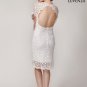 Retro Backless Floral Lace Knee Length Sheath Dress with Scallop Lace Trim
