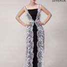 Elegant V Back Long Lace Evening Dress with Contrast Color Slip