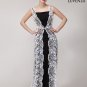 Elegant V Back Long Lace Evening Dress with Contrast Color Slip