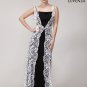 Elegant V Back Long Lace Evening Dress with Contrast Color Slip