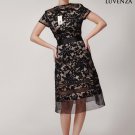 Black Organza Lace Aline Mini Dress with Nude Lining