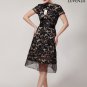 Black Organza Lace Aline Mini Dress with Nude Lining