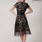 Black Organza Lace Aline Mini Dress with Nude Lining