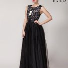 Classic Prom Dress with Fitted Floral Lace Bodice and Layered Puffy Tulle Skirt