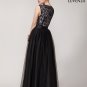 Classic Prom Dress with Fitted Floral Lace Bodice and Layered Puffy Tulle Skirt