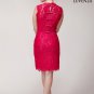 Deep Pink Floral Lace Sheath Silhouette Cocktail Mini Dress with Satin Bow Detail