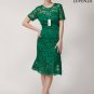 Open Back Corded Floral Lace Cocktail Mini Dress with Mermaid Silhouette