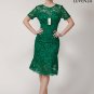 Open Back Corded Floral Lace Cocktail Mini Dress with Mermaid Silhouette
