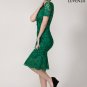 Open Back Corded Floral Lace Cocktail Mini Dress with Mermaid Silhouette