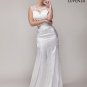 Deep V Back White Lace Satin Mermaid Silhouette Wedding Dress Evening Gown