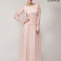 Nude Pink Lace Bridesmaid Maxi Dress with Floral Lace Peplum