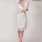 White Lace Sheath Dress with Scalloped Hem and Keyhole Back