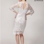 White Lace Sheath Dress with Scalloped Hem and Keyhole Back