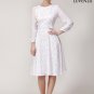 White Lace Fit and Flare Mini Dress with Raglan Sleeves