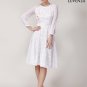 White Lace Fit and Flare Mini Dress with Raglan Sleeves