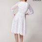 White Lace Fit and Flare Mini Dress with Raglan Sleeves