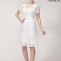 White Lace Mini Dress with Eyelash Scalloped Hem and Floral Applique